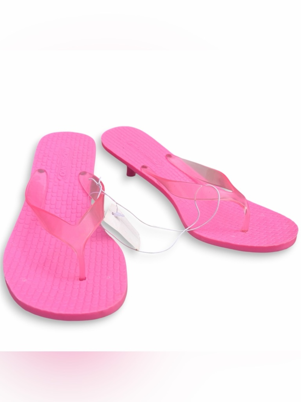 Y2K NOS NWT Mossimo Jelly Kitten Heels Thong Strap Rubber Sandal Sz 9